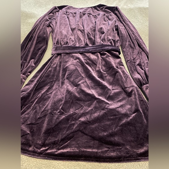 Kittenish Velvet Wrap Dress - Picture 12 of 16